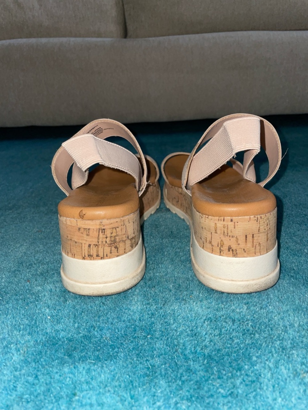 Madden Girl Beige Cork Platform Slingback Sandals - Picture 6 of 6